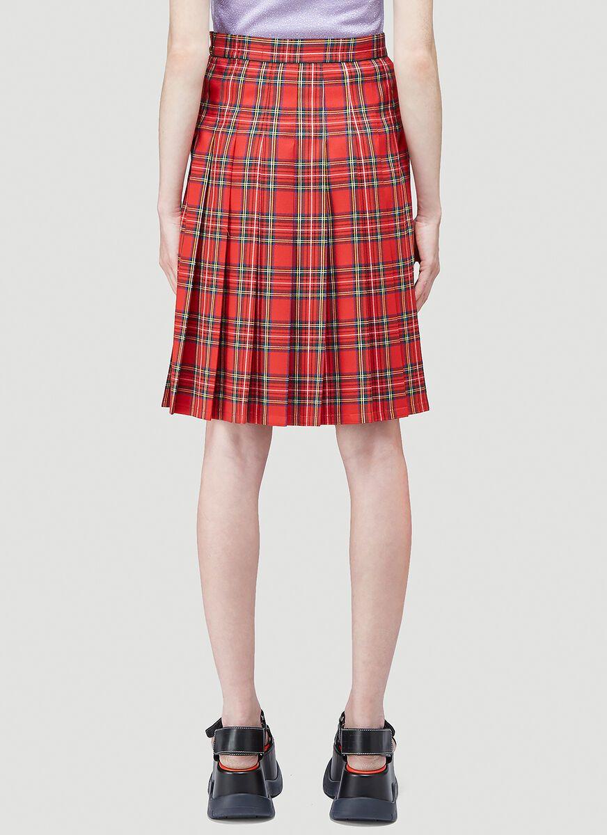 Marc Jacobs Heaven By Pleated Tartan Skirt in Red | Lyst