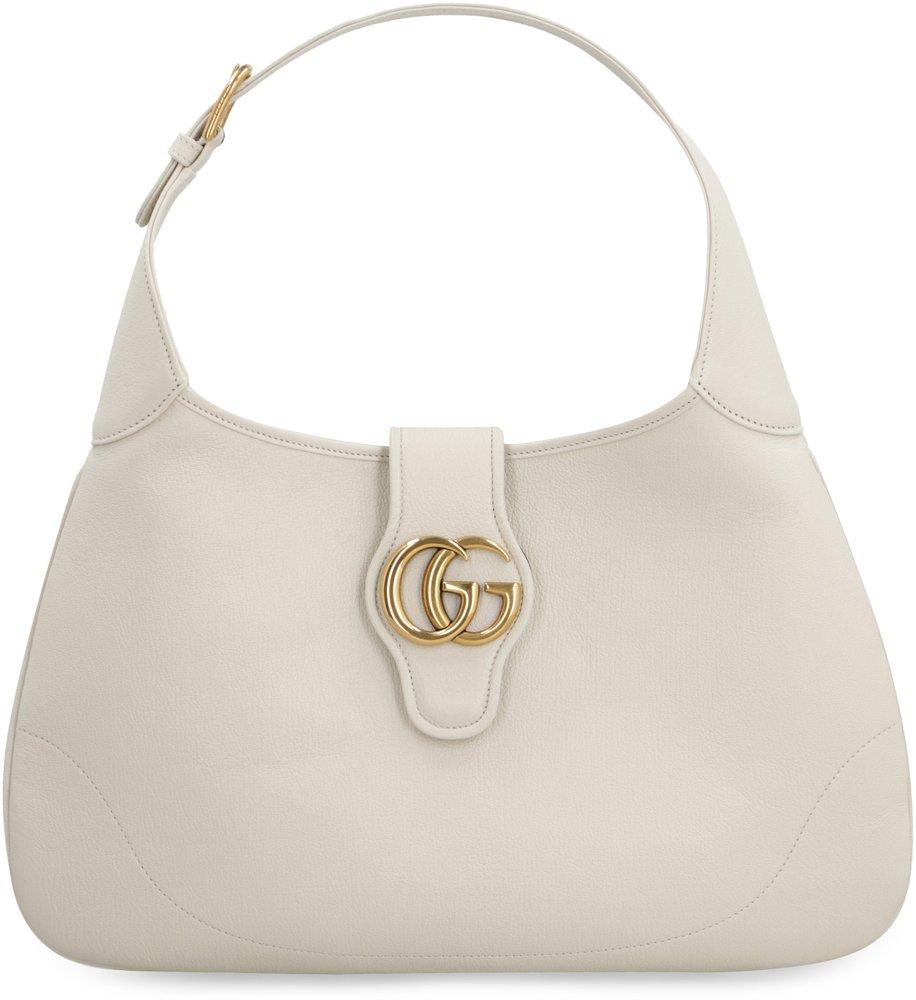 Gucci Aphrodite Logo Plaque Medium Shoulder Bag in Natural | Lyst