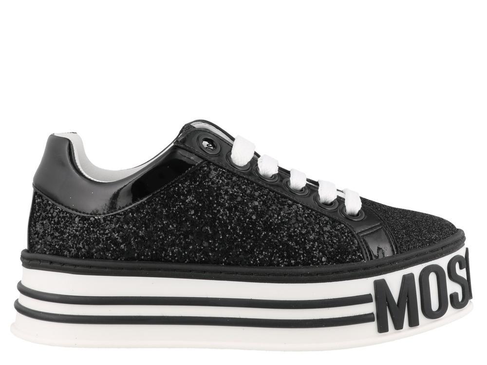 Moschino Logo Platform Sneakers in Black | Lyst