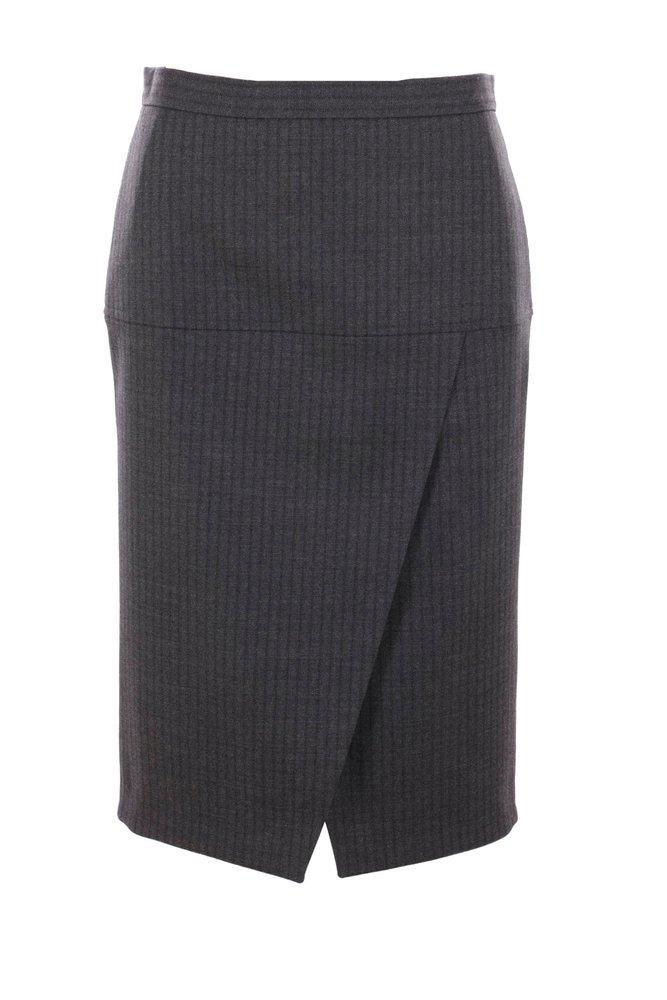 スカート FENDI Pinstriped wool skirt Gray FQ7590ASZ3 Fendi Wool Pinstriped Midi Skirt (Skirts) IFCHIC.COM
