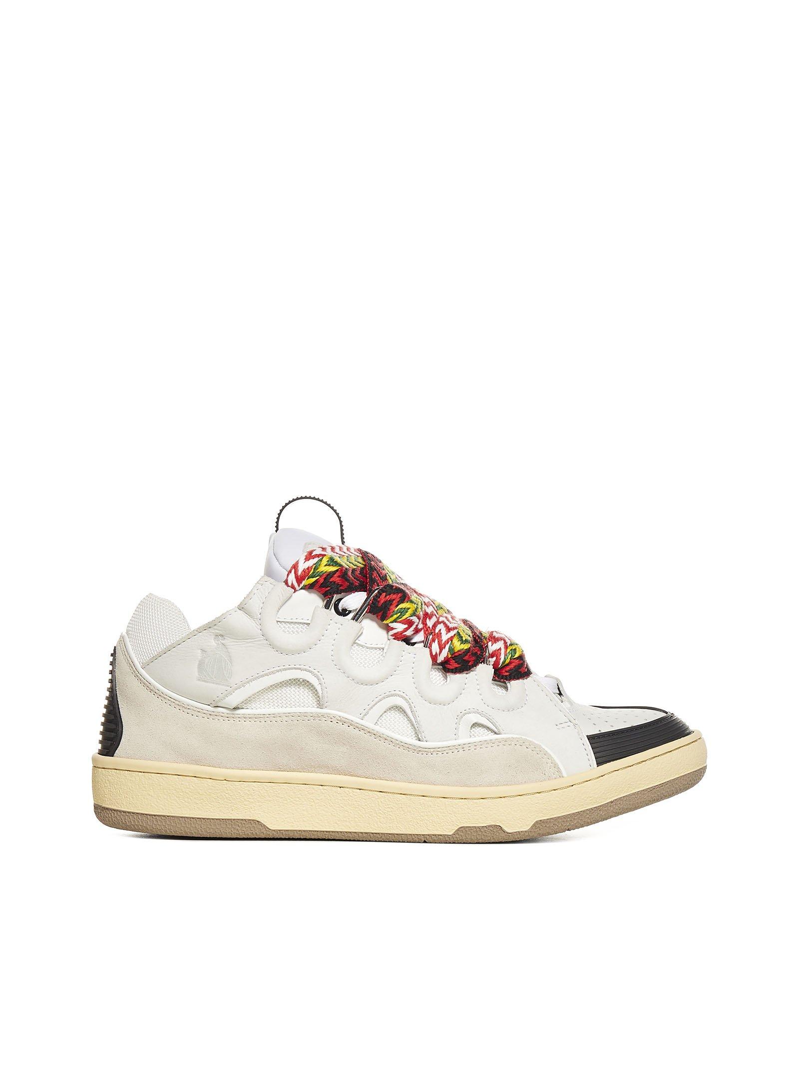 Lanvin Leather Curb Low-top Sneakers in White for Men - Lyst