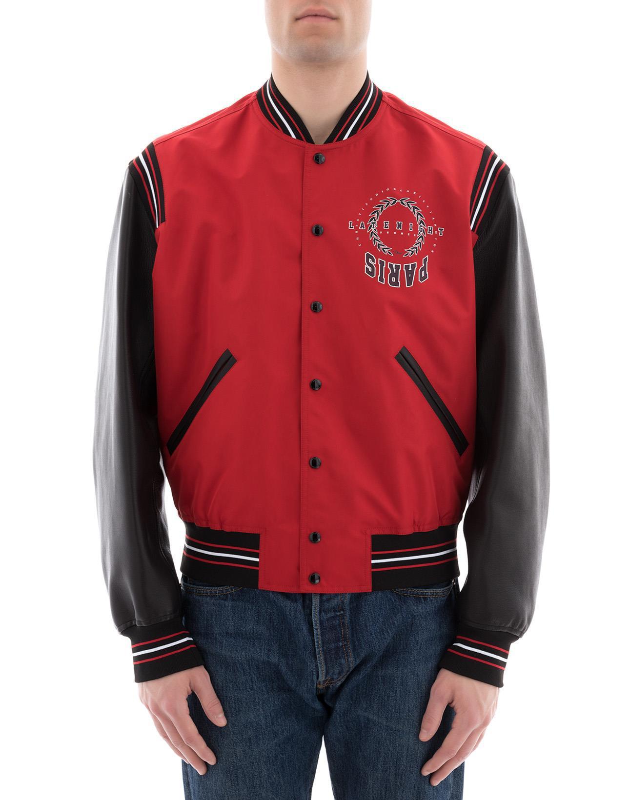 Dior Homme Synthetic Varsity Jacket in Red for Men - Lyst