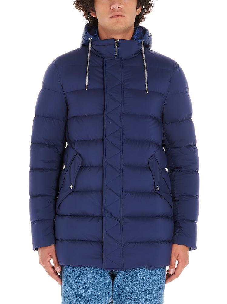 Herno Synthetic Hooded Puffer Jacket in Blue for Men - Lyst