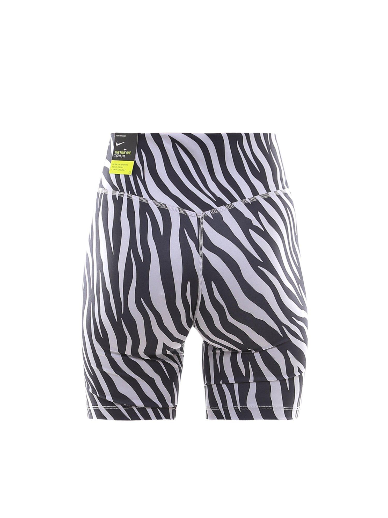 Nike Synthetic Zebra Print Cycling Shorts | Lyst