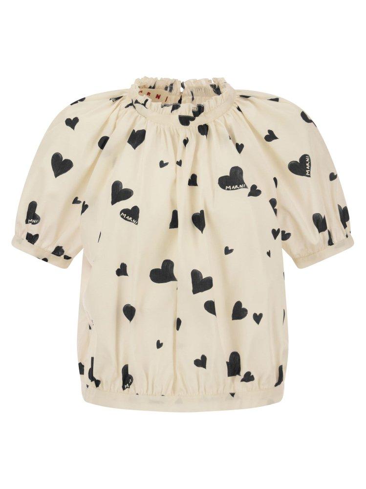 Marni Heart-patterned Top in Natural | Lyst Canada