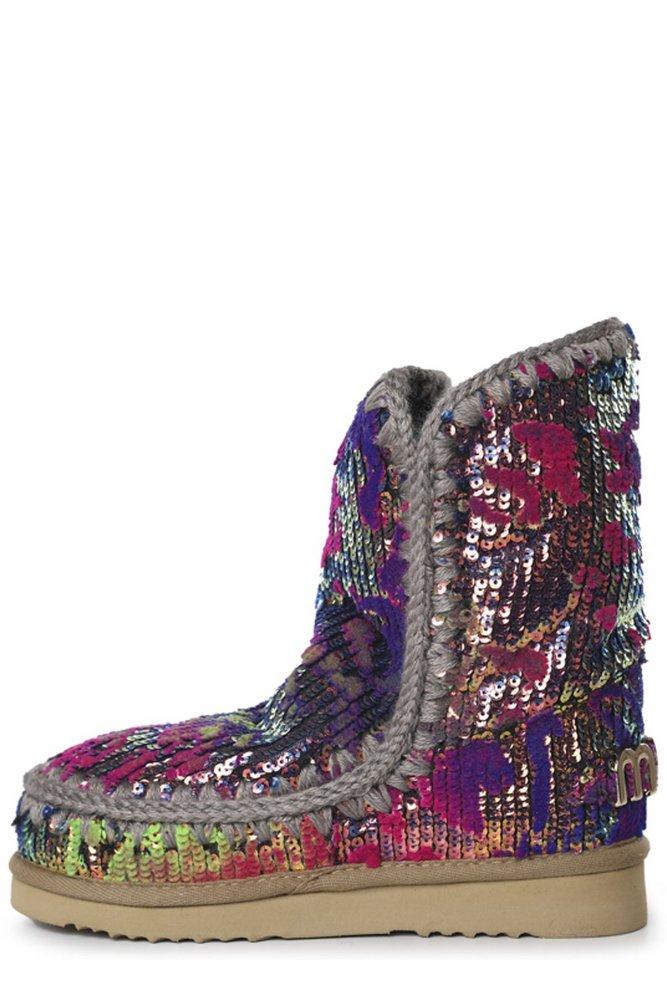 Mou Eskimo 24 Sequin-embellished Ankle Boots in Brown | Lyst