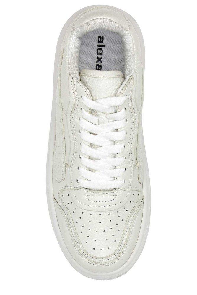 White Leather Puff Sneakers