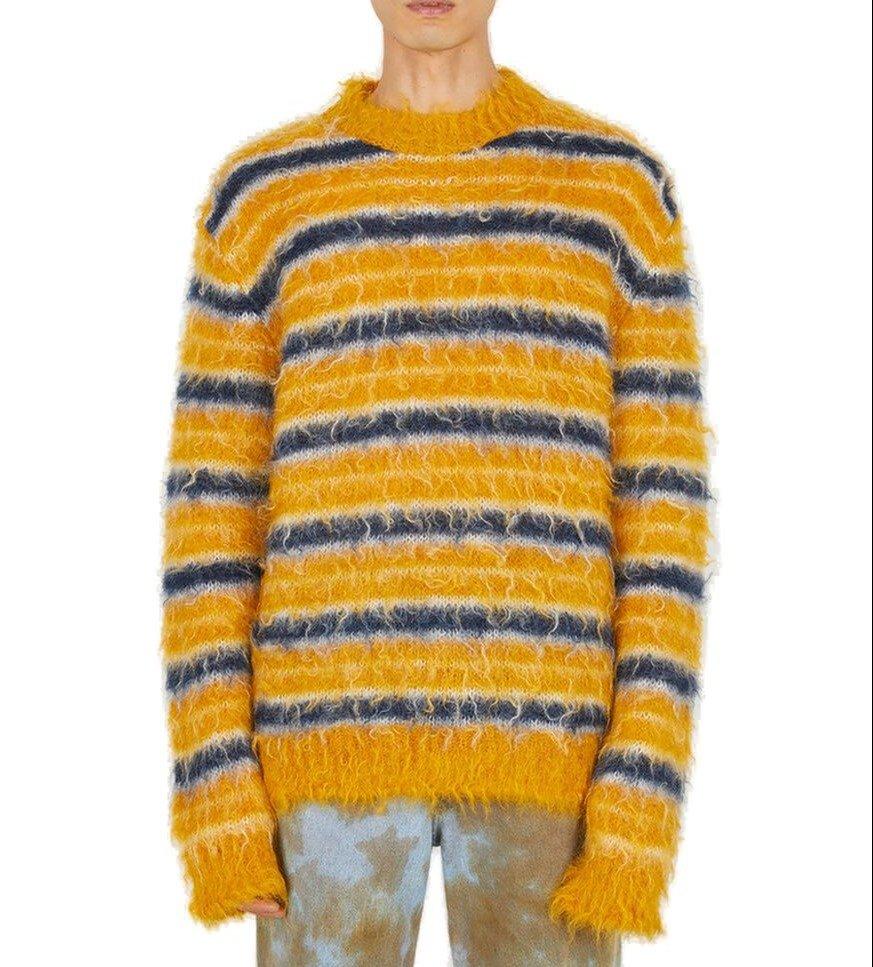 Marni Fluffy Striped Sweater in Yellow for Men | Lyst