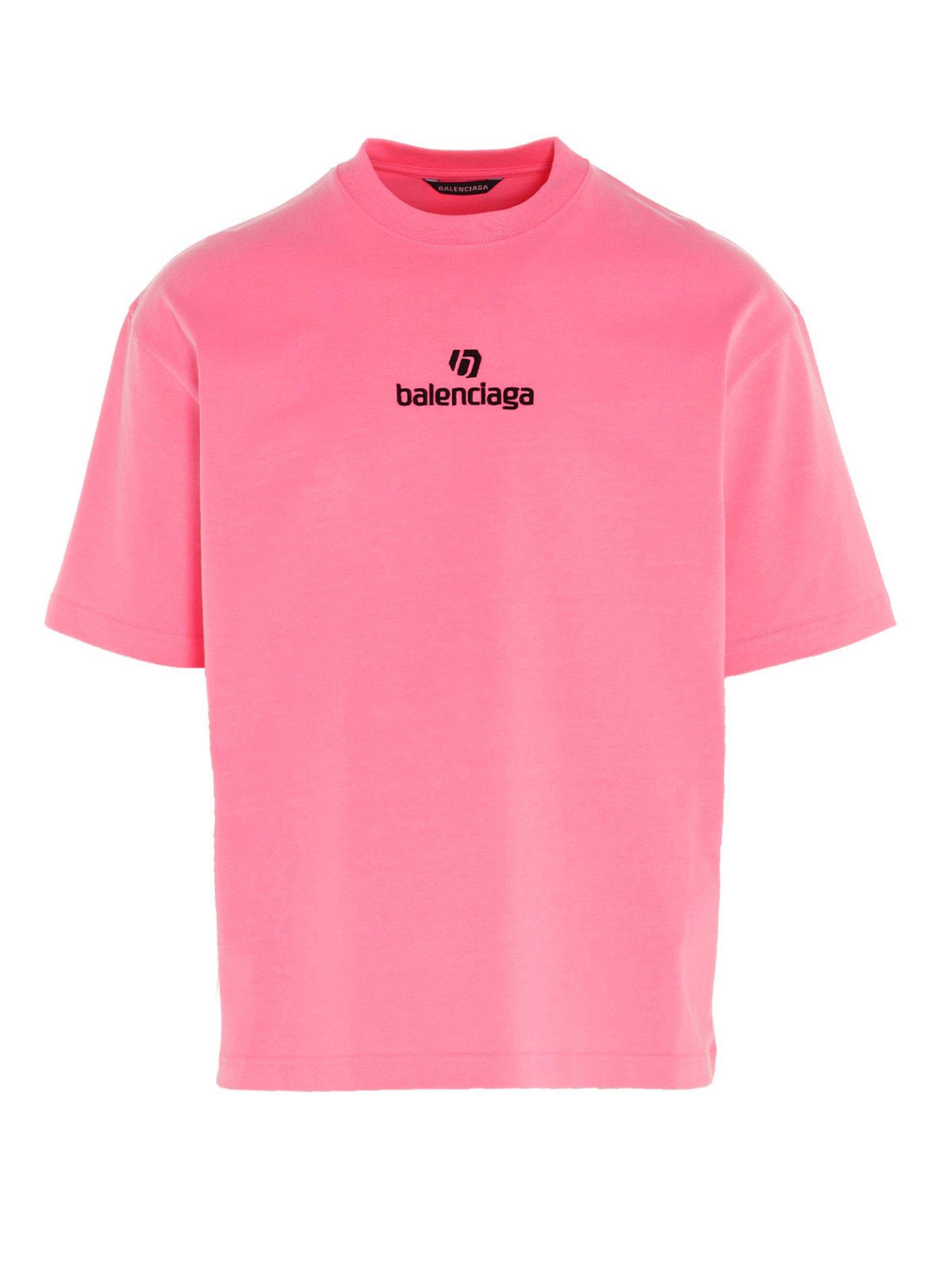 Balenciaga Sponsor Logo T-shirt in Pink for Men | Lyst