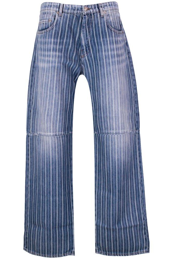 Sportmax Wide-fit Striped Jeans in Blue | Lyst