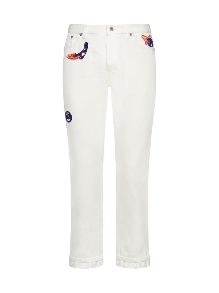 Dior X Kenny Scharf Slim-fit Jeans in White for Men | Lyst