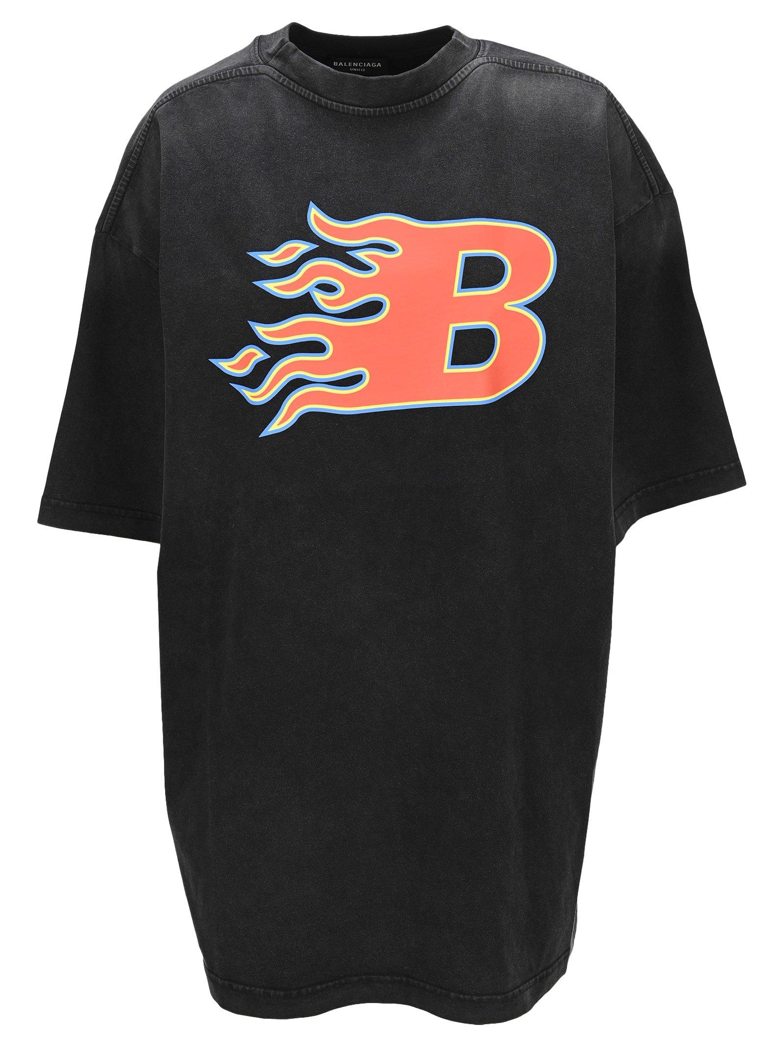 BALENCIAGA Flame-B Logo T-shirt-