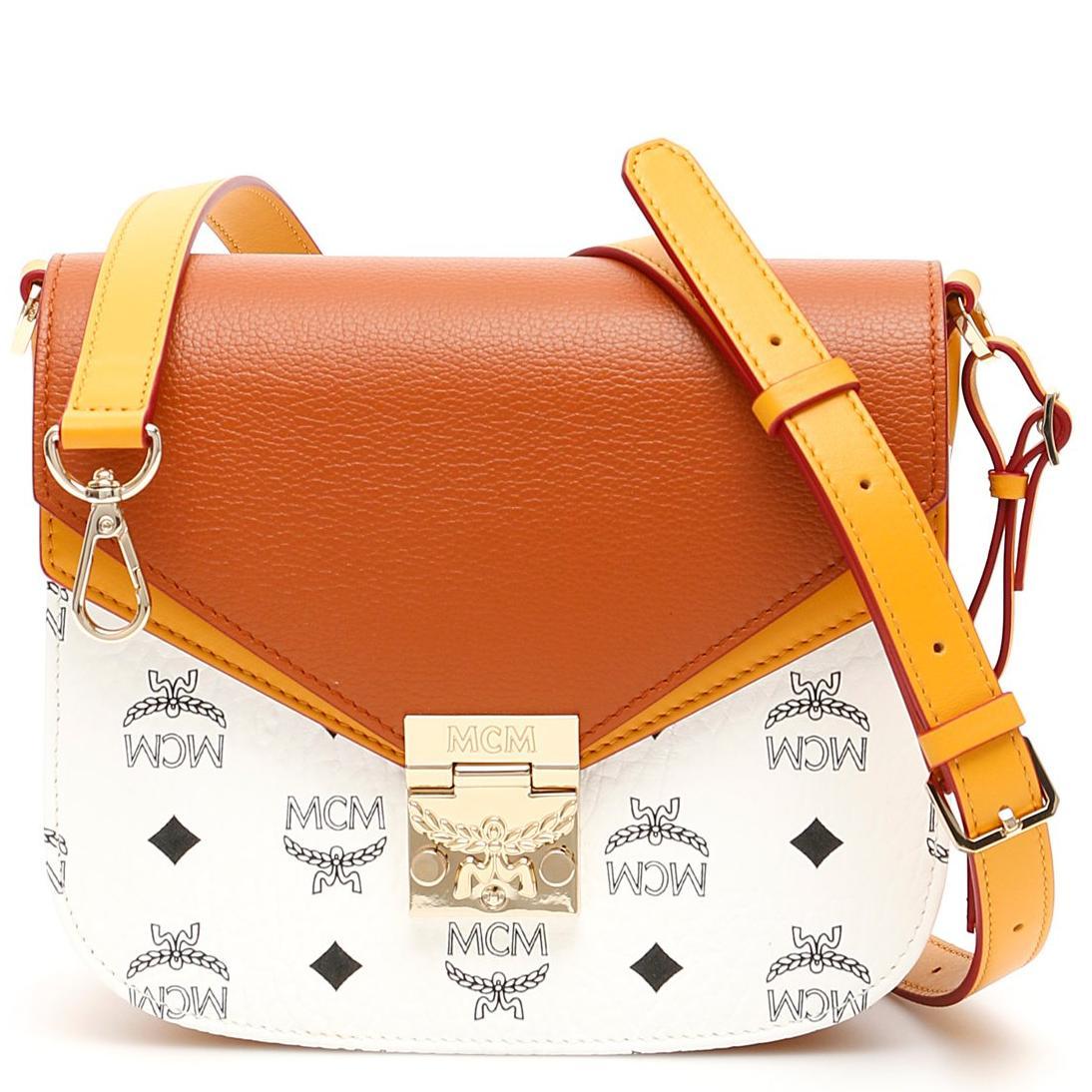 MCM Patricia Visetos Shoulder Bag in Orange Lyst