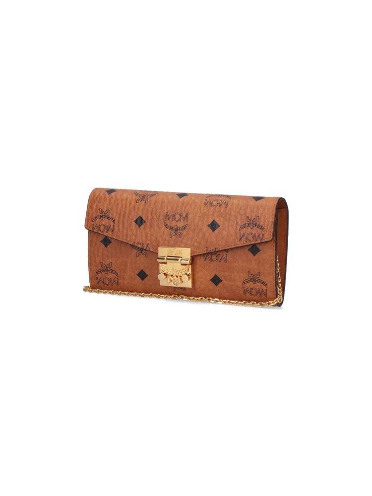 Large Tracy Chain Wallet in Visetos Cognac