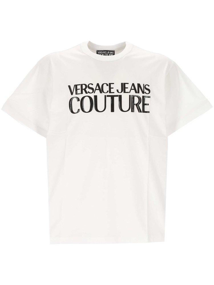 Tシャツ・カットソー VERSACE Men T Shirts 10133021A098651W010 White Versace logo-print T-shirt | White | FARFETCH EG