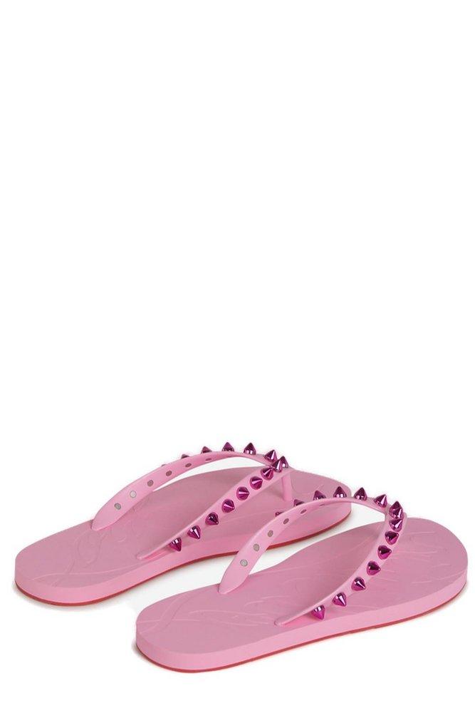 Christian Louboutin Rubber Studs-detailed Sandals in Pink | Lyst