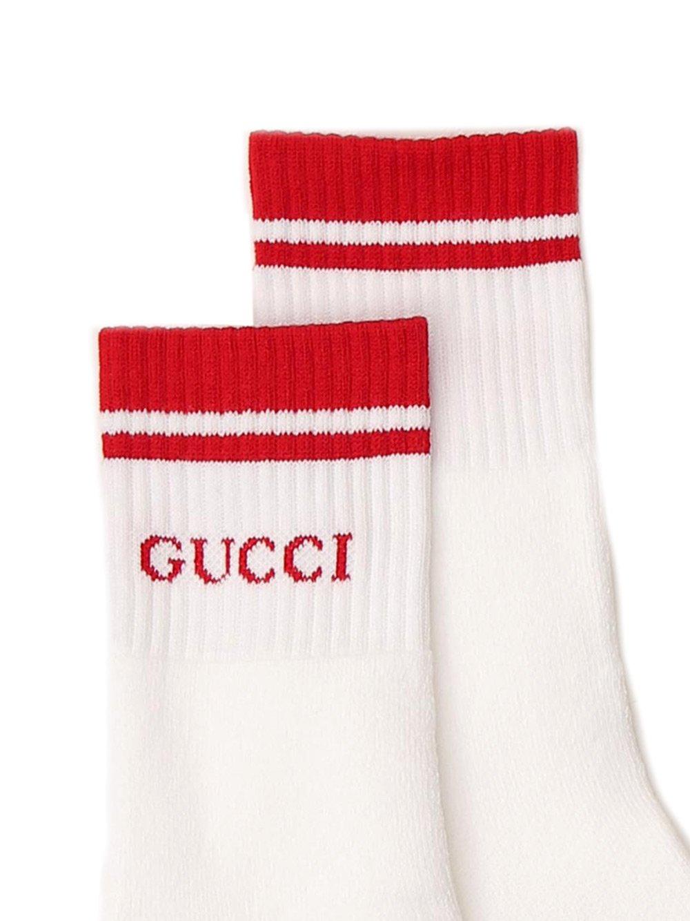 Gucci Cotton Logo Socks in White for Men - Lyst