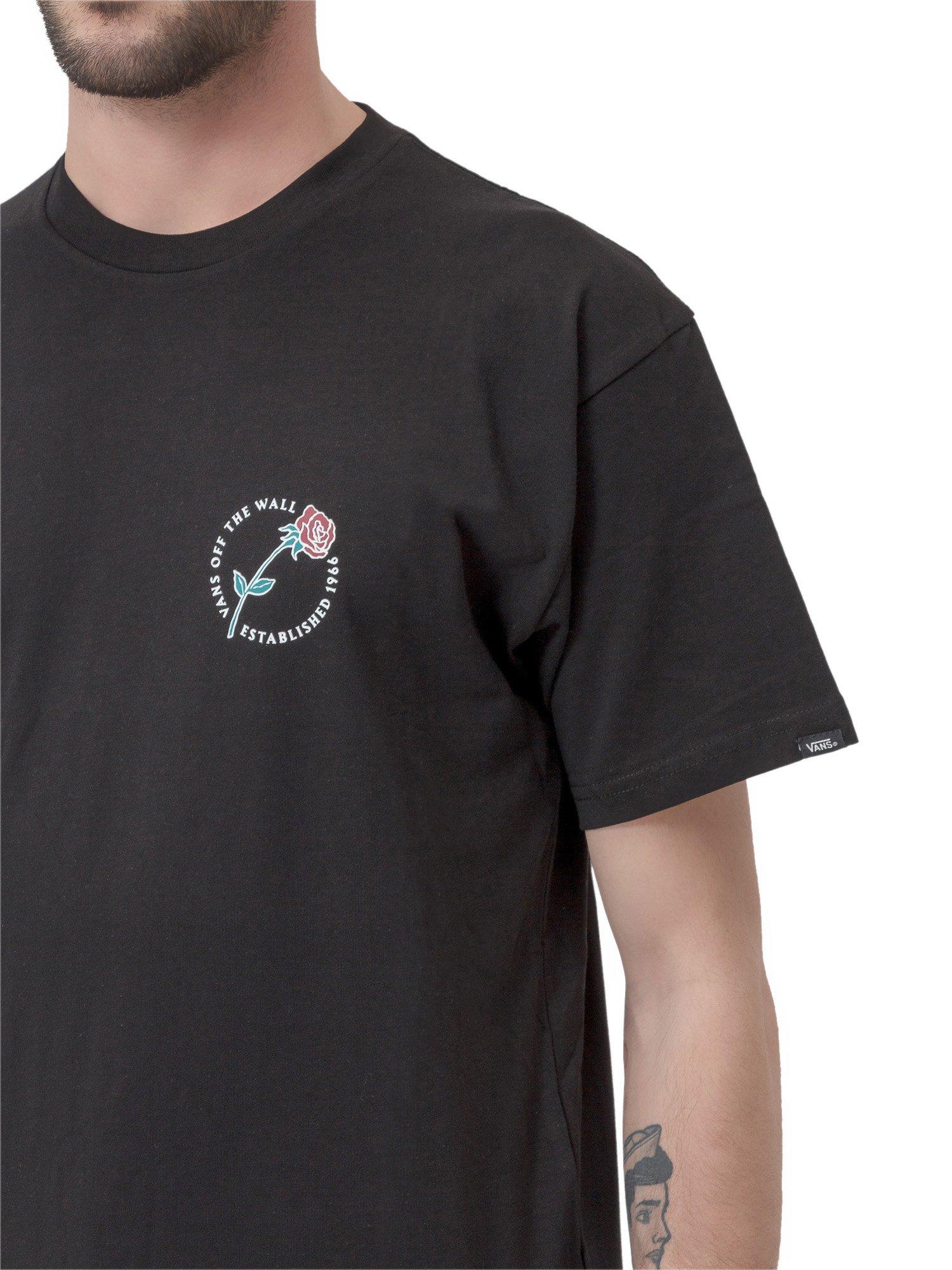 Vans Cotton Coming Up Roses Skull Print T-shirt in Black for Men | Lyst