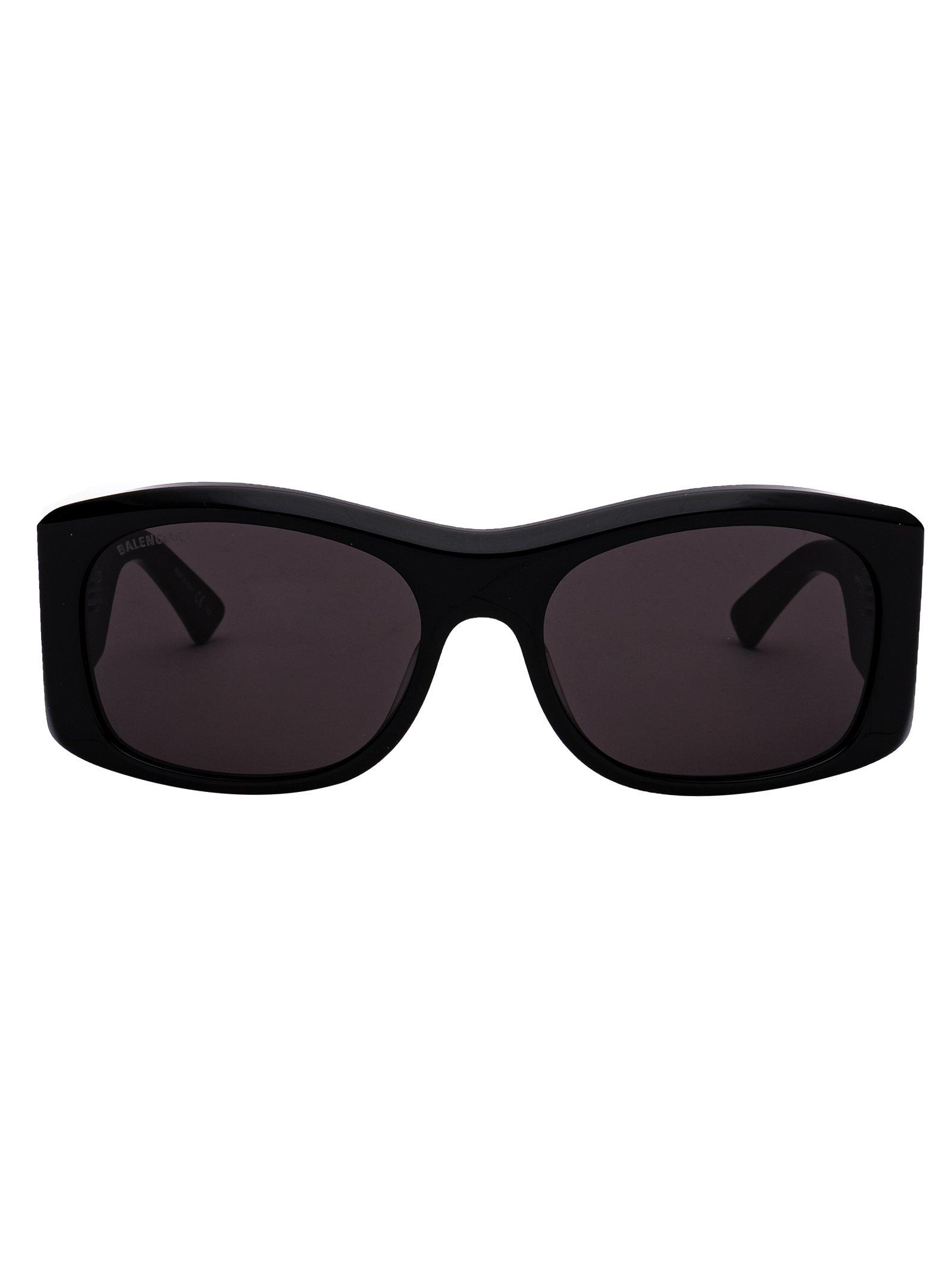 Balenciaga Rectangle Frame Sunglasses in Black - Lyst