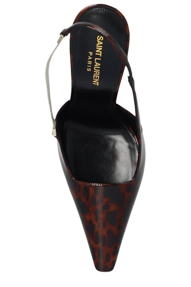 95mm New Square Toe Silk Slingback Pumps