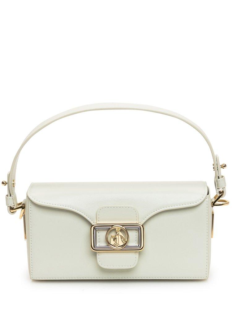 Lanvin Logo Plaque Top Handle Bag in White | Lyst