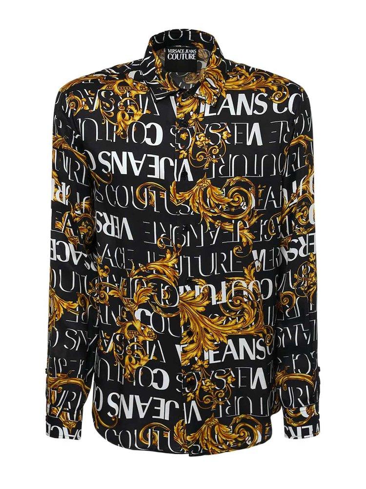 Versace Jeans Couture Baroque Printed Button-down Shirt in Black for Men |  Lyst