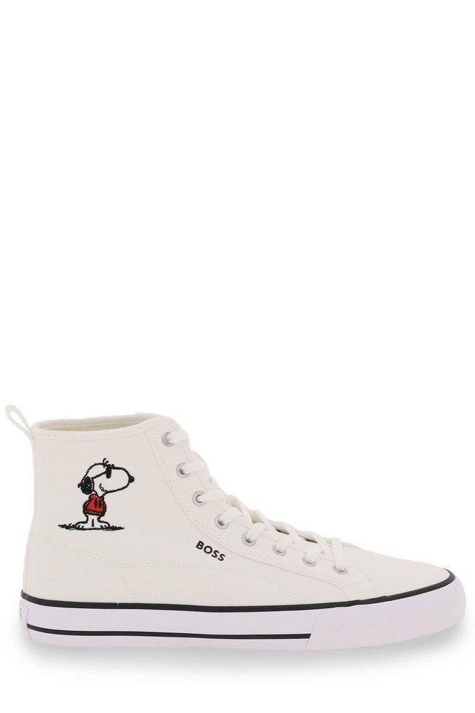 BOSS by HUGO BOSS X Peanuts Snoopy Lace-up Sneakers in White for Men | Lyst