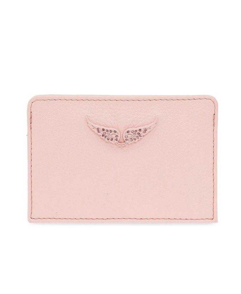 Zadig & Voltaire Zv Pass Logo Plaque Card Holder in Pink | Lyst