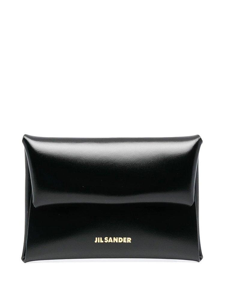 Jil Sander Logo Printed Envelope Card Holder in Black | Lyst