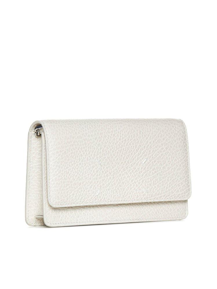 Maison Margiela Medium Leather Chain Wallet Bag in White | Lyst