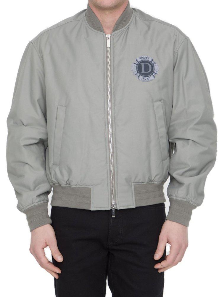 Dior Cotton Blend Bomber Jacket With Dior Patch And Dior Cotton Blend Bomber Jacket With Dior Patch And
