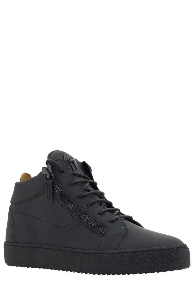 Giuseppe Zanotti Men's Kriss Leather Mid-Top Sneakers