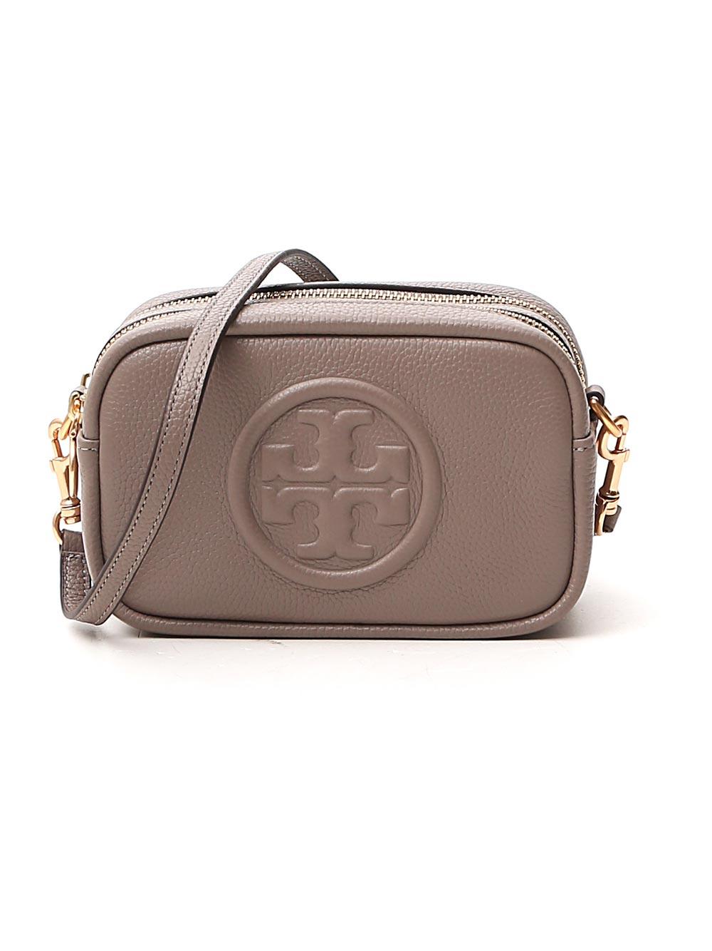 Tory Burch Leather Perry Bombé Mini Bag in Grey (Gray) - Lyst