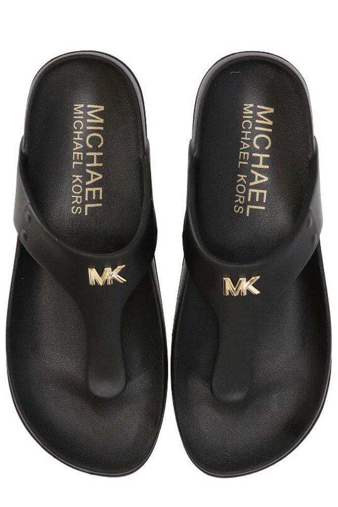 MICHAEL Michael Kors Linsey Thong Slippers in Black | Lyst
