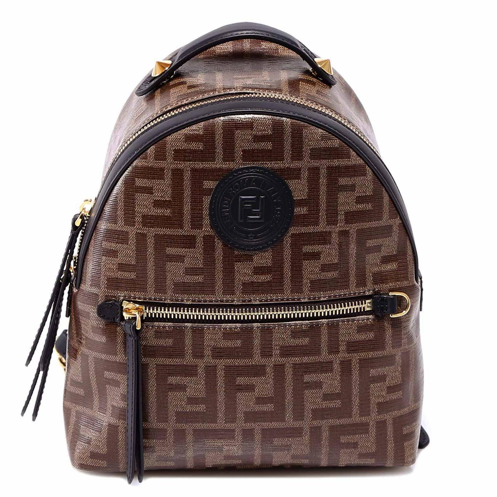 Fendi Leather Stamp-motif Mini Backpack in Mahogany (Brown) - Lyst