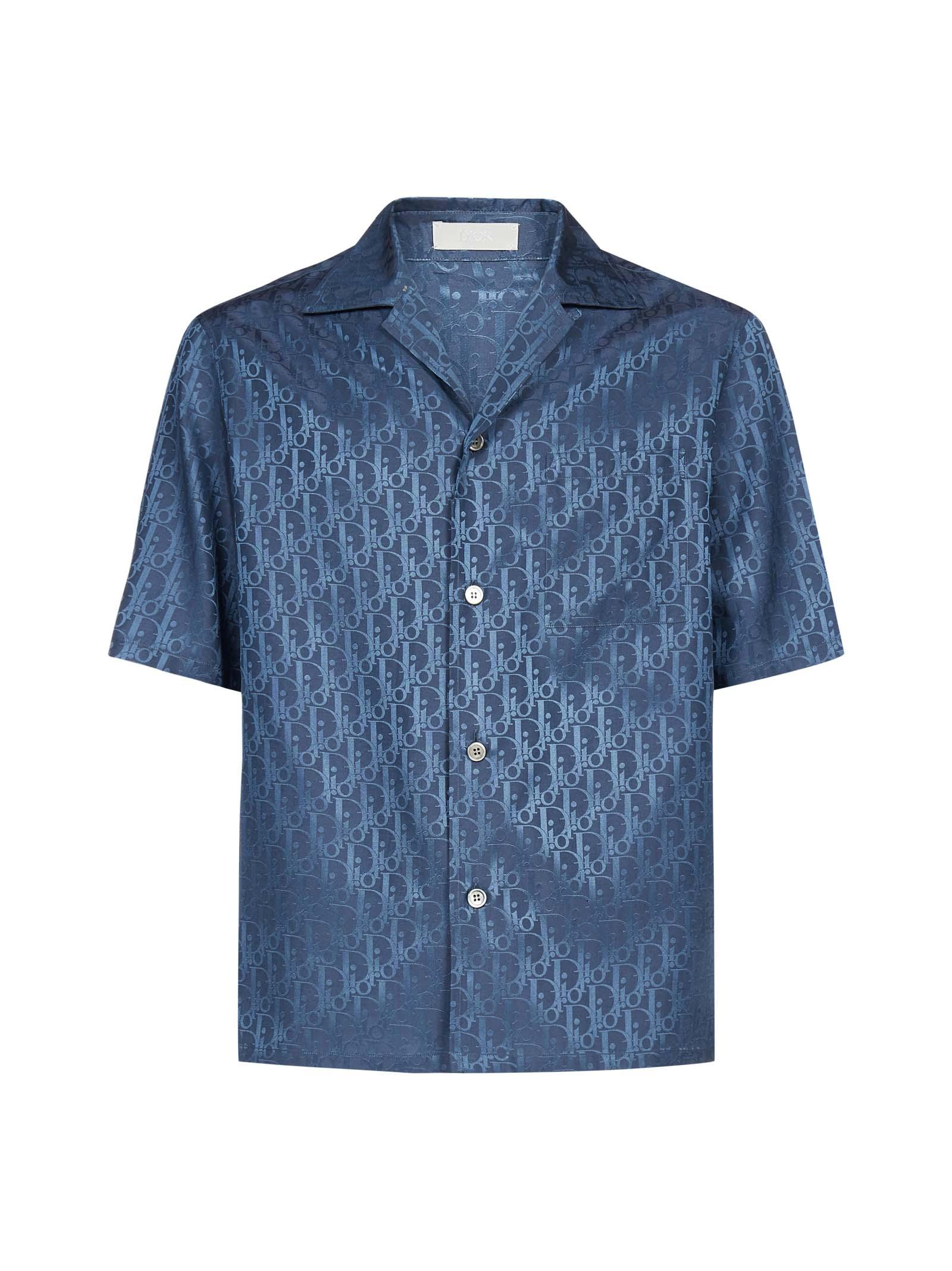Dior Oblique Short Sleeve Shirt in Blue for Men  Lyst