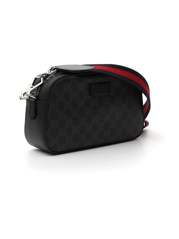 Gucci GG Supreme Shoulder Bag in Black for Men | Lyst
