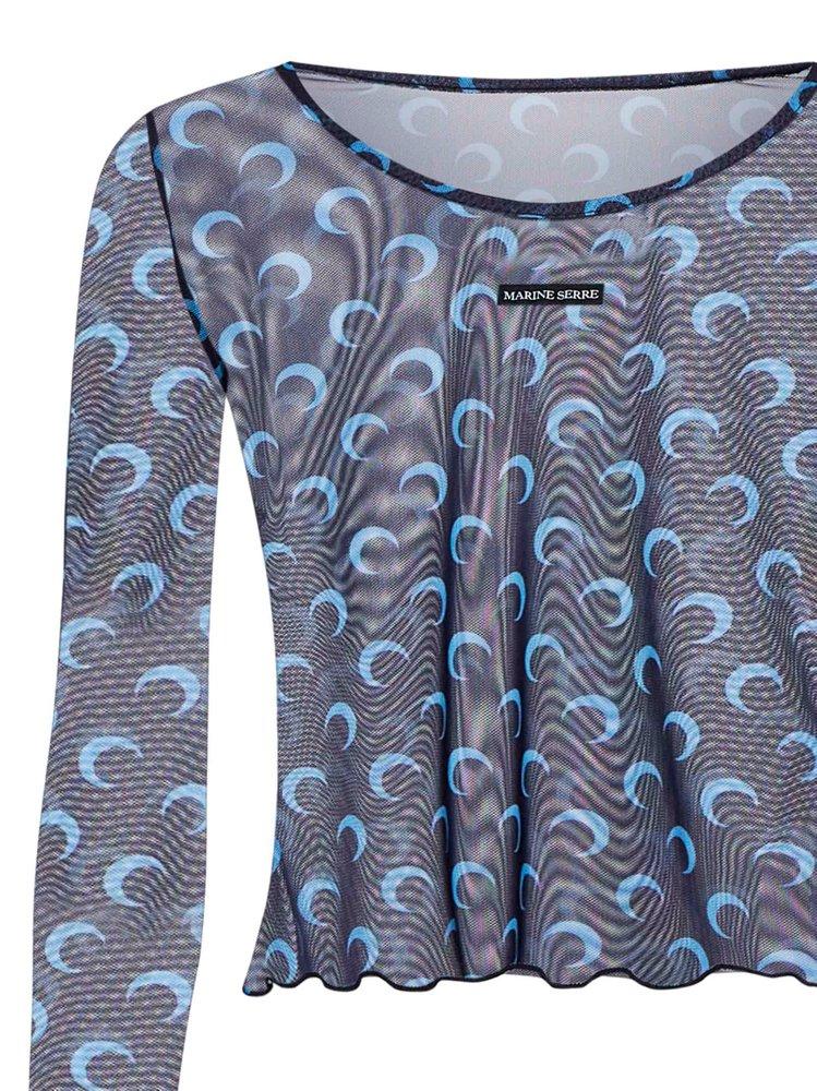 Marine Serre Top With Logo in Blue | Lyst