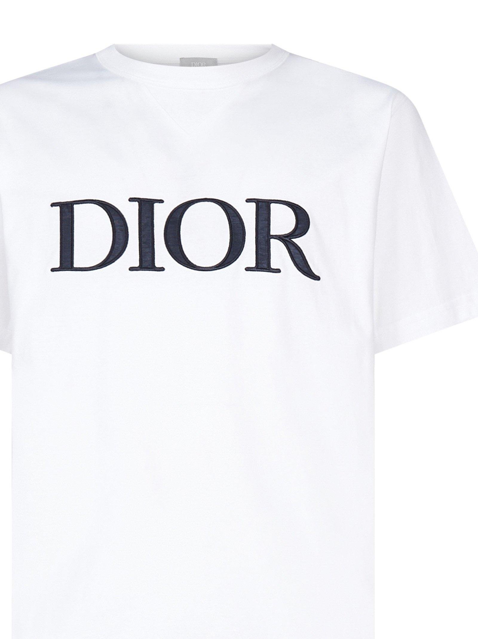 Dior Cotton Logo Print T-shirt in White ...