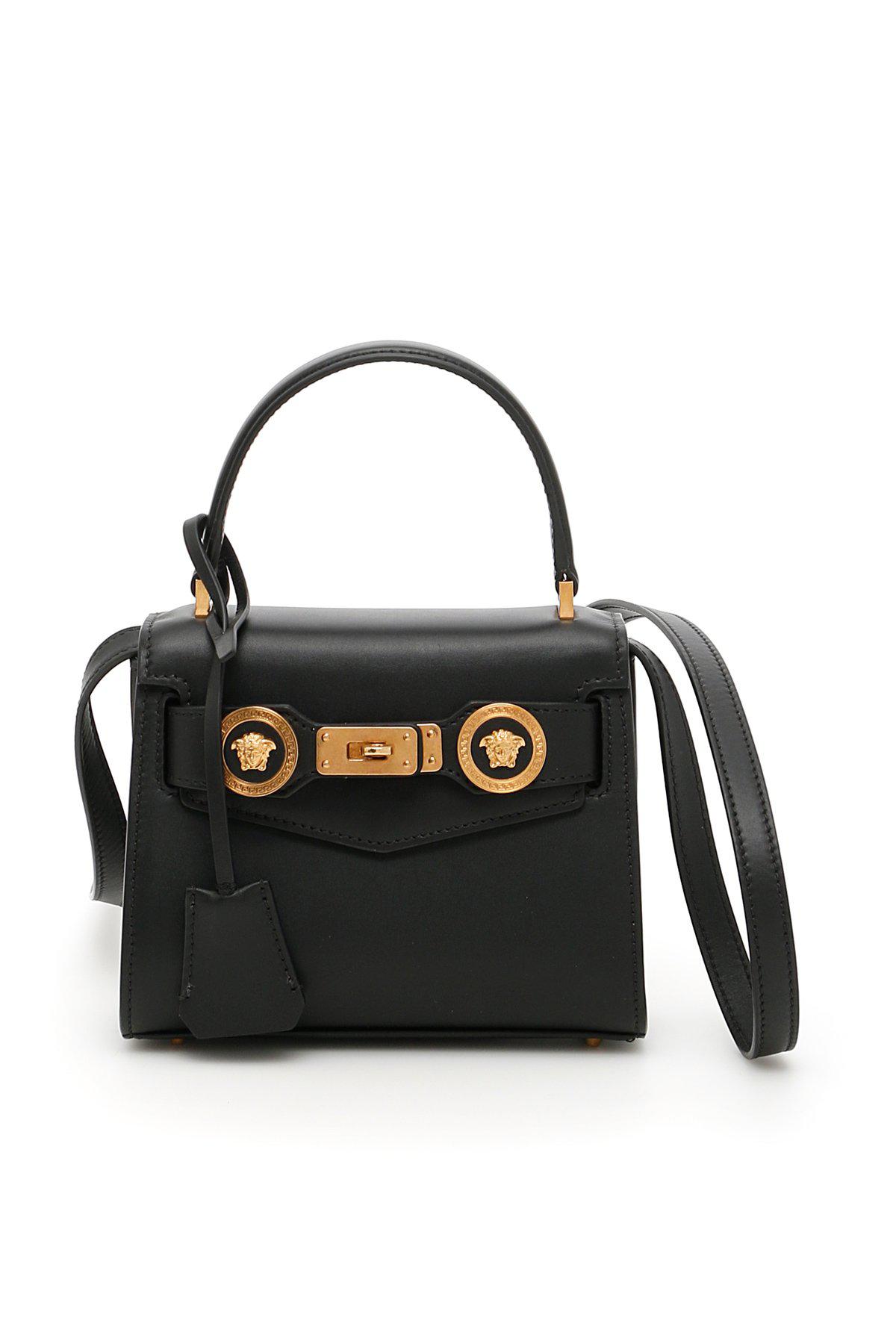 Versace Small Icon Handbag in Black | Lyst