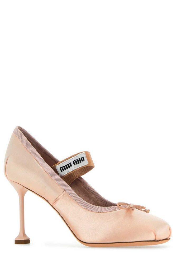 Miu Miu Two-tone Bow-detailed Pumps in White