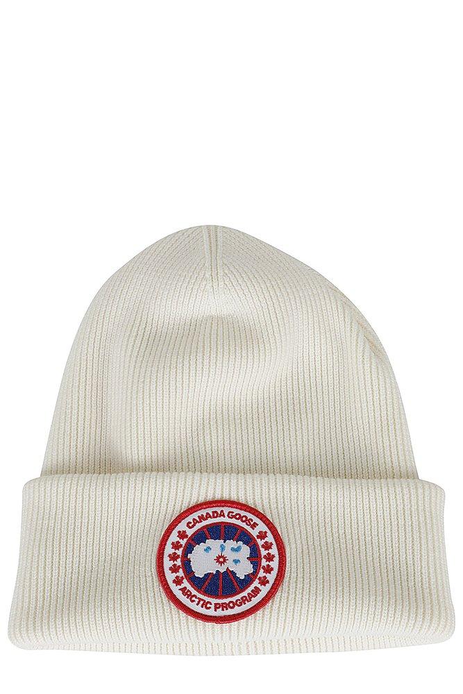 Canada Goose Ribbed Knit Wool Beanie for Men Lyst UK