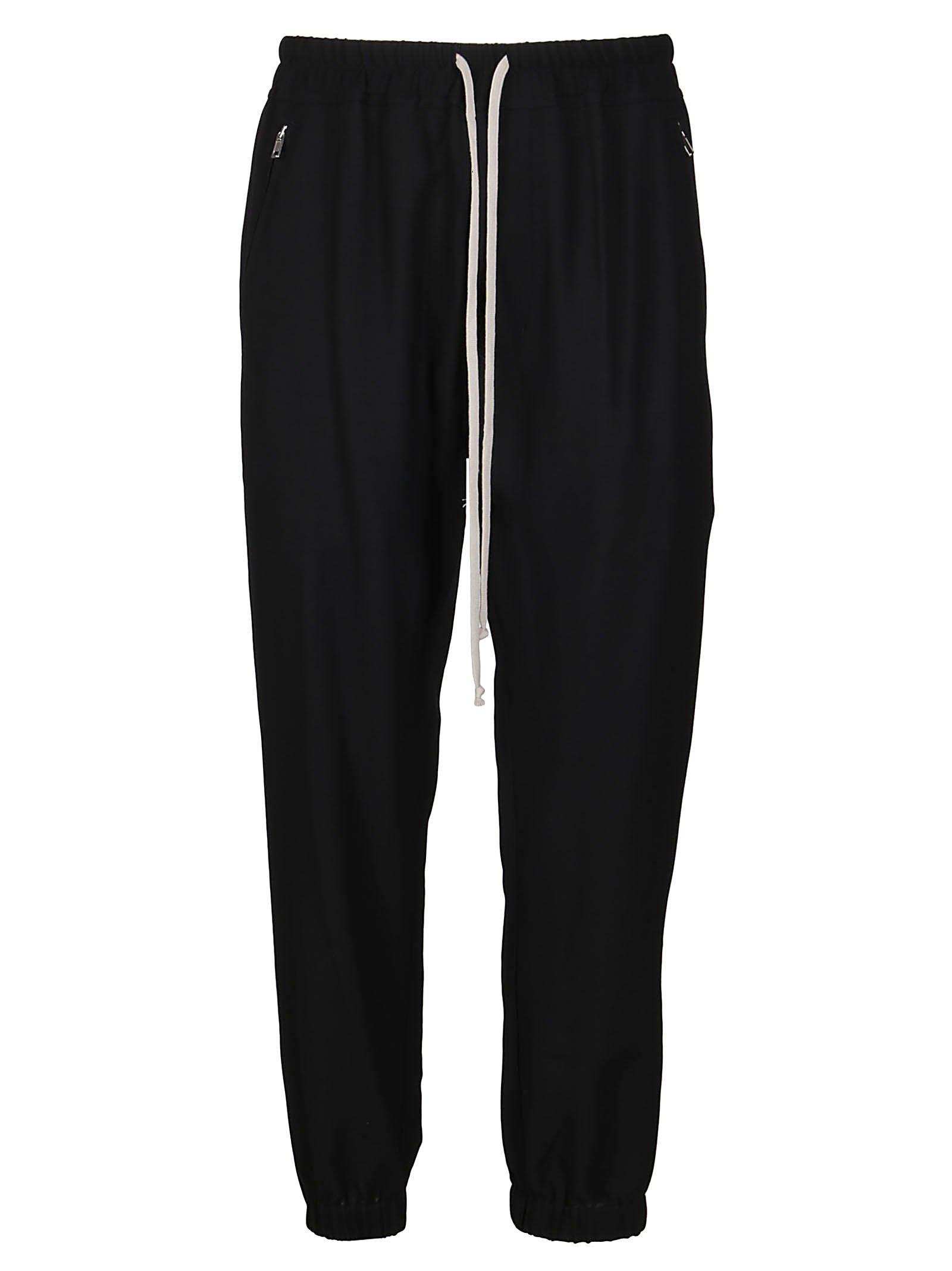 Rick Owens Wool Drawstring Track Pants in Black for Men Lyst