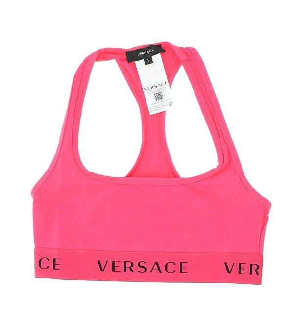 Versace Logo Band Sports Bra in Pink