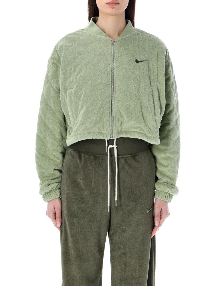 lidenskab reductor thespian Nike Terry Zip-up Cropped Quilted Jacket in Green | Lyst