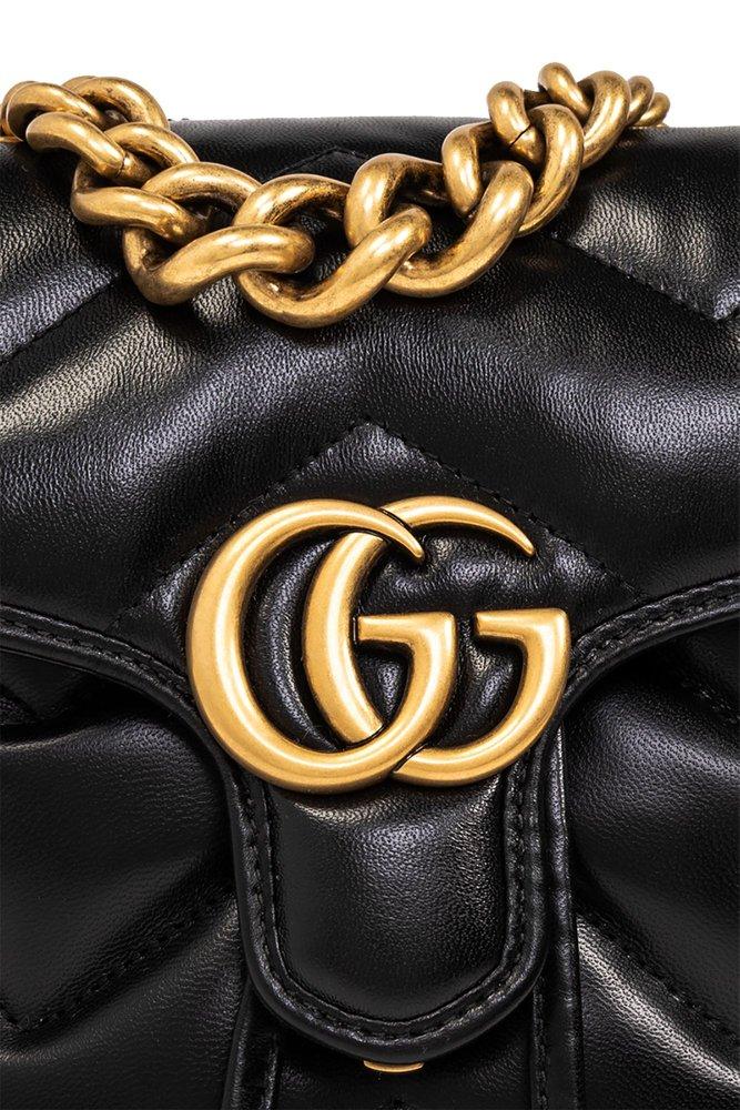 Black gucci marmont backpack sale