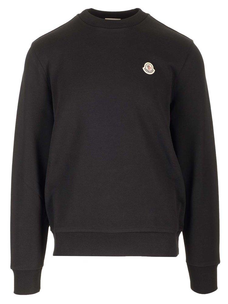 Moncler Logo patch Cotton Sweatshirt in Black for Men Lyst UK