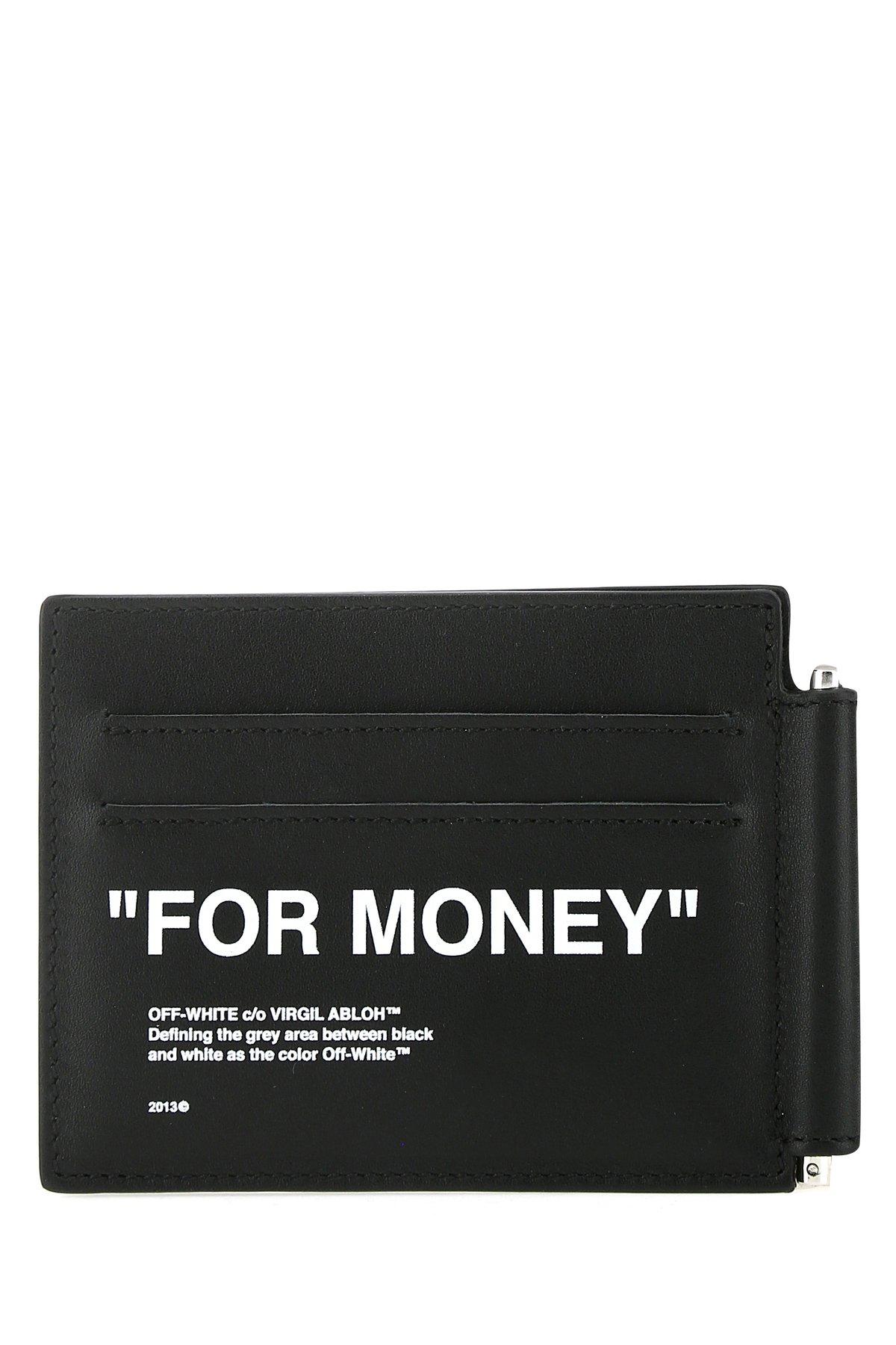 Off-White c/o Virgil Abloh Leather Quote Bifold Wallet in Black 