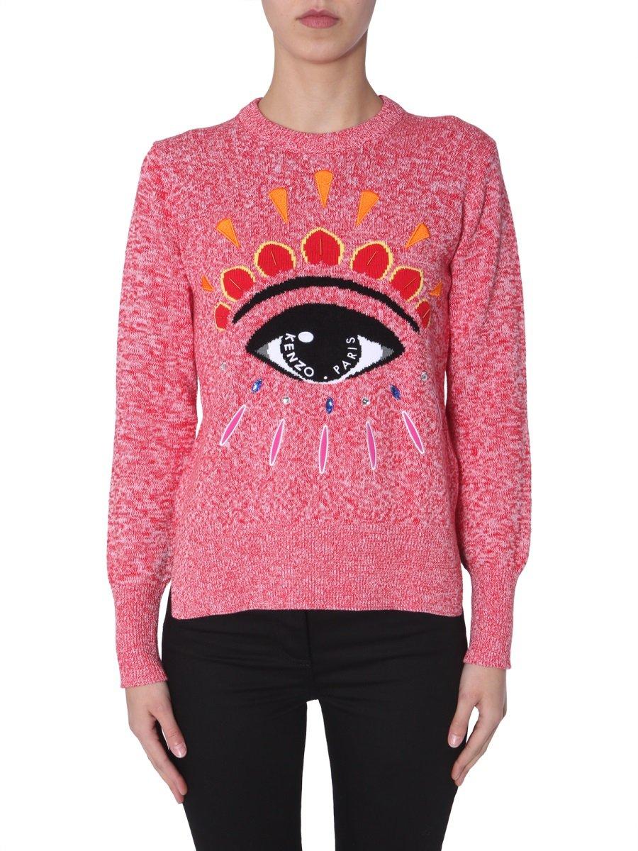 KENZO Cotton Eye Motif Sweater in Pink - Lyst