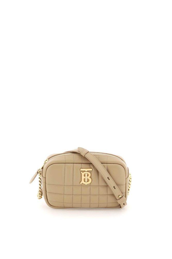 Burberry Quilted Leather Mini 'lola' Camera Bag in Natural | Lyst